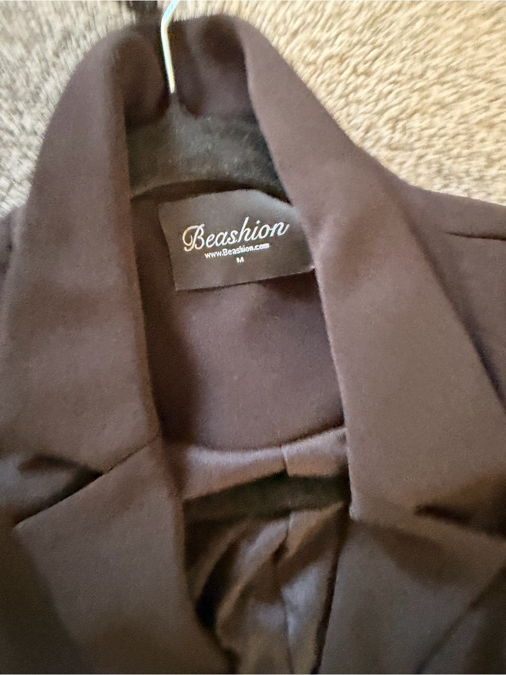 Black Blazer with Light Blue Frayed Trim - Picture 4 of 6